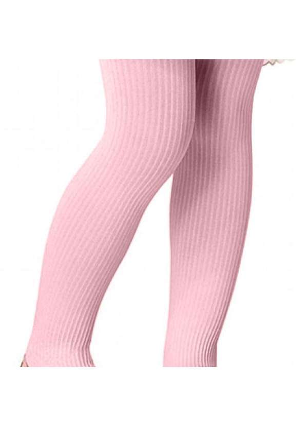 Selene - Meia Calça Selene Canelada Infantil - Rosa Rosa 2