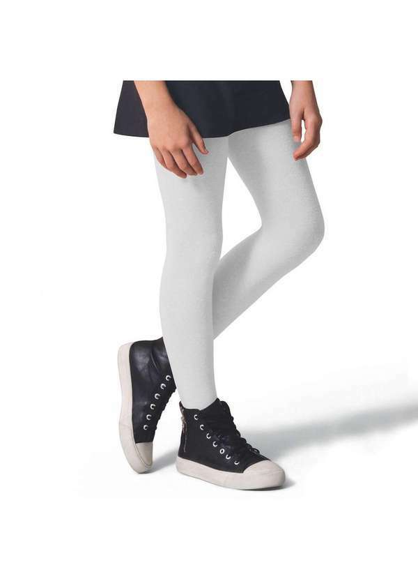Meia Calça Selene Inverno Fio 80 Infantil Branco Esporte Legal
