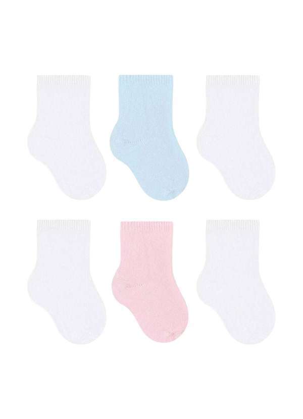 Selene - Kit 6 pares de Meias Selene Básica Bebê Azul