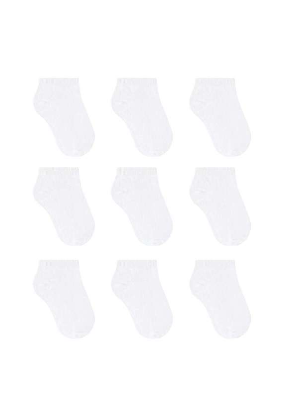 Selene - Kit 9 pares de Meias Selene Sapatilha Infantil Branco