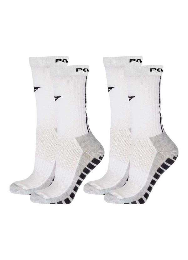 Penalty - Kit 2 pares de Meias 3/4 Penalty Grip Juvenil Branco