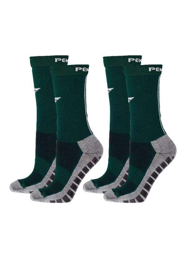 Penalty - Kit 2 pares de Meias 3/4 Penalty Grip Juvenil Verde
