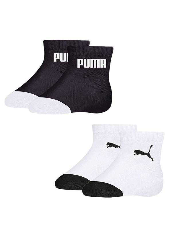 Puma - Kit 2 pares de Meias Puma Bebê Cano Baixo Branco