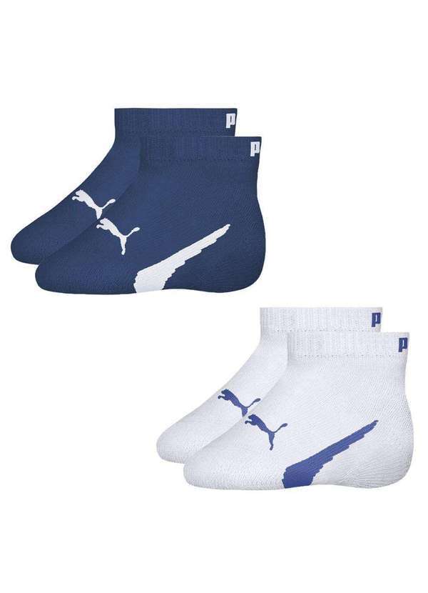 Puma - Kit 2 pares de Meias Puma Sapatilha Bebê Branco