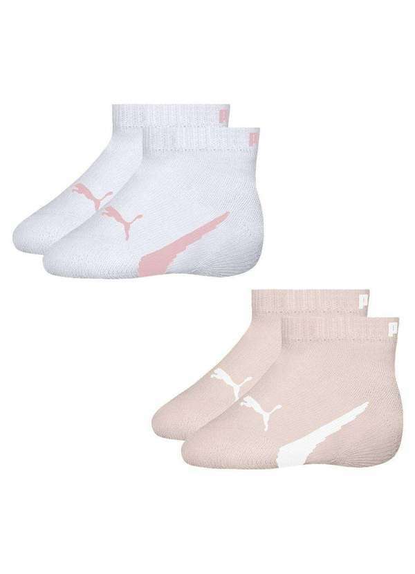Puma - Kit 2 pares de Meias Puma Sapatilha Bebê Branco