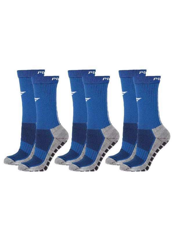Penalty - Kit 3 pares de Meias 3/4 Penalty Grip Juvenil Azul