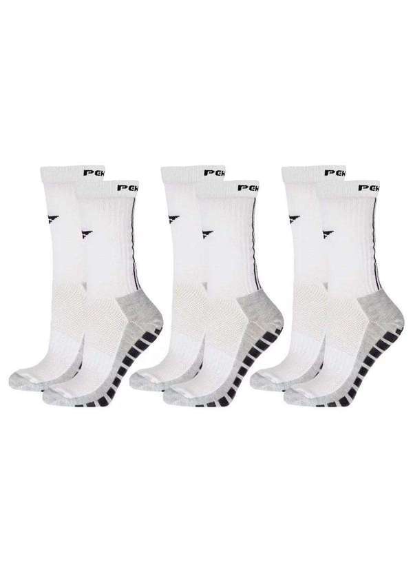 Penalty - Kit 3 pares de Meias 3/4 Penalty Grip Juvenil Branco