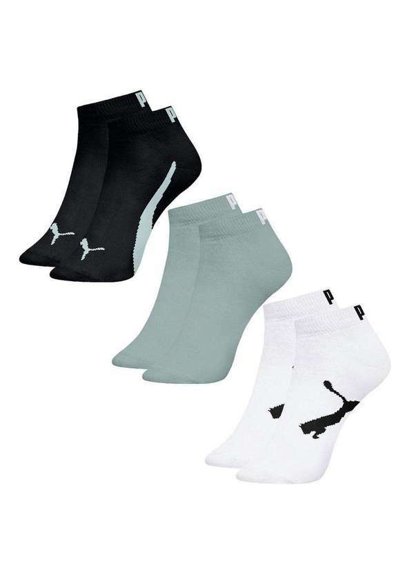 Puma - Kit 3 pares de Meias Puma Sapatilha Infantil Azul