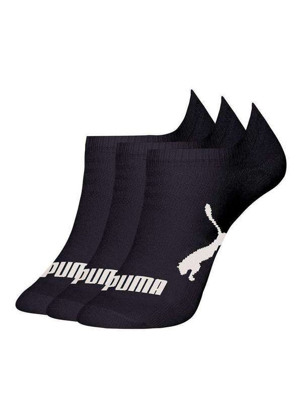 Puma - Kit 3 pares de Meias Puma Sapatilha Invisível Infantil Preto