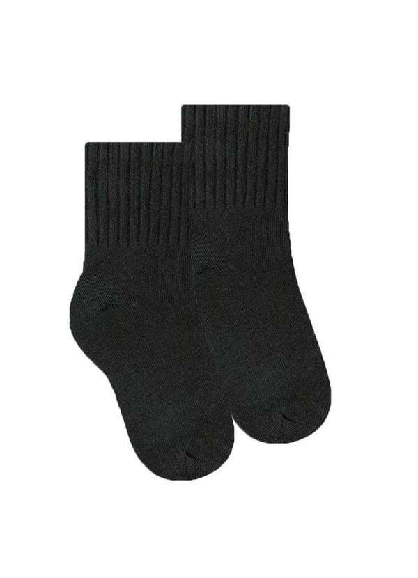 Selene - Kit 3 pares de Meias Selene Lisa Meninos Infantil Preto