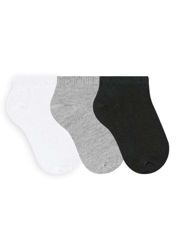 Selene - Kit 3 pares de Meias Selene Sapatilha Infantil Preto
