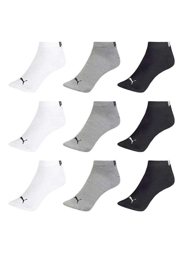 Puma - Kit 9 pares de Meias Puma Sapatilha Invisível Infantil Branco 2