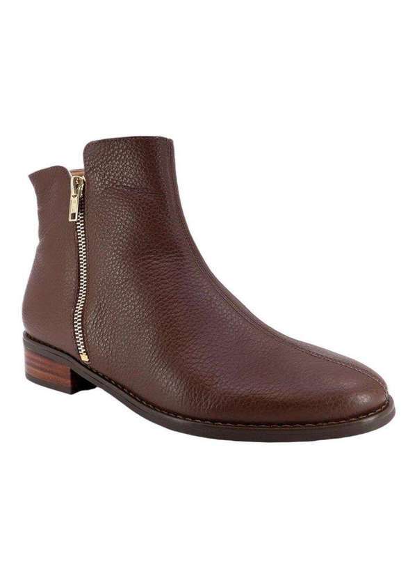 Usaflex - Bota Usaflex Cano Baixo Zíper Feminina Marrom