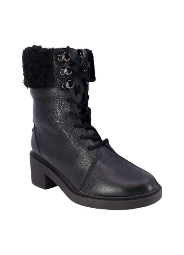 Usaflex - Bota Usaflex Cano Médio Detalhe Pelo Feminina Preto