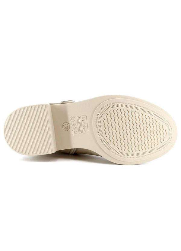 Usaflex - Bota Usaflex Cano Médio Salto Bloco Feminina Bege 4