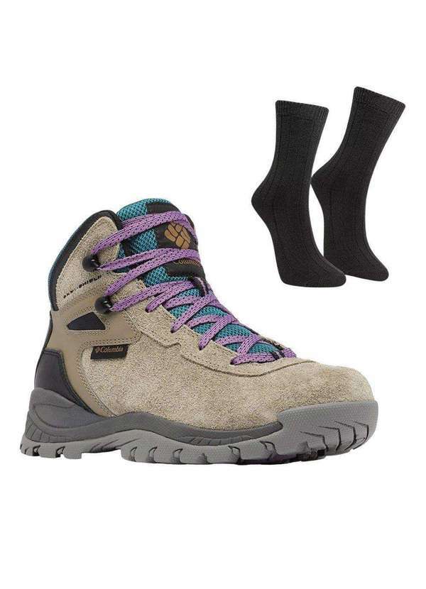 Columbia - Kit Bota Columbia Newton Ridge Feminina e par de Meia Marrom