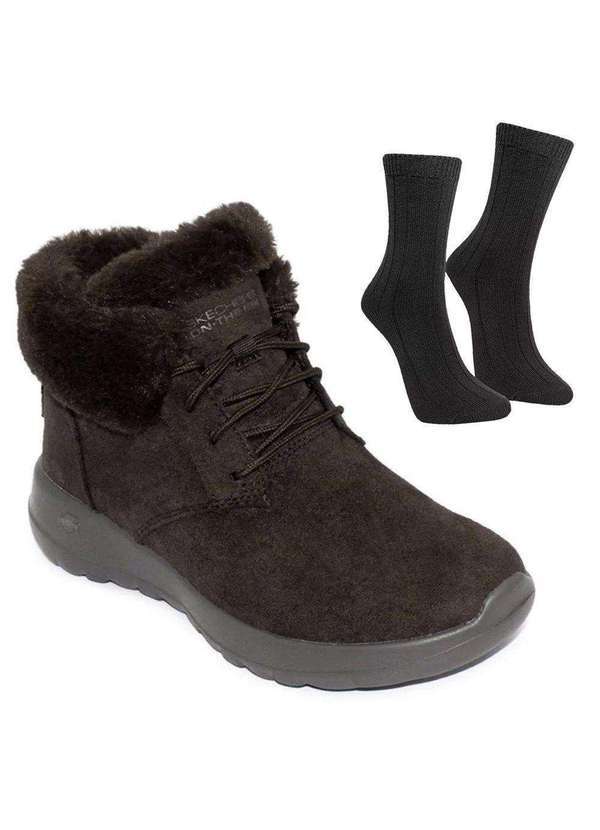 Skechers - Kit Bota Skechers On The Go Joy Feminina e par de Meia Marrom