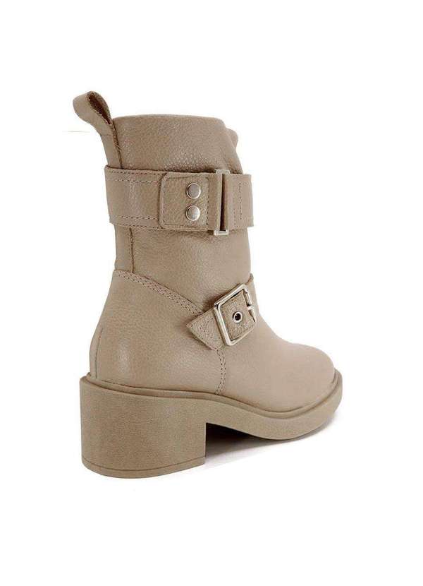 Usaflex - Kit Bota Usaflex Cano Médio Salto Bloco Feminina e par de Meia Bege 2