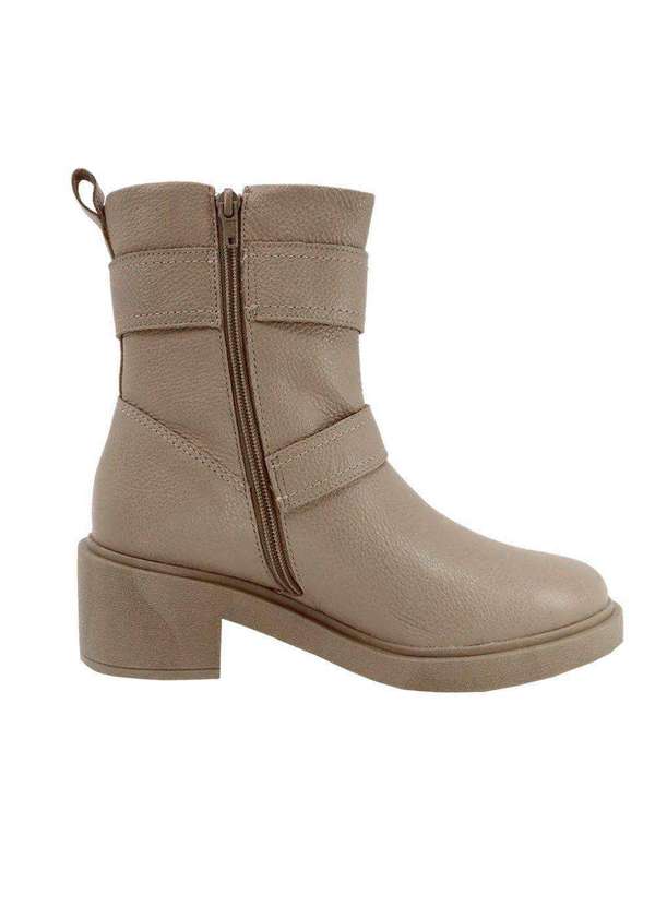 Usaflex - Kit Bota Usaflex Cano Médio Salto Bloco Feminina e par de Meia Bege 3