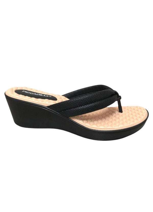 Piccadilly - Chinelo Piccadilly Cecilia Anabela Feminino Preto