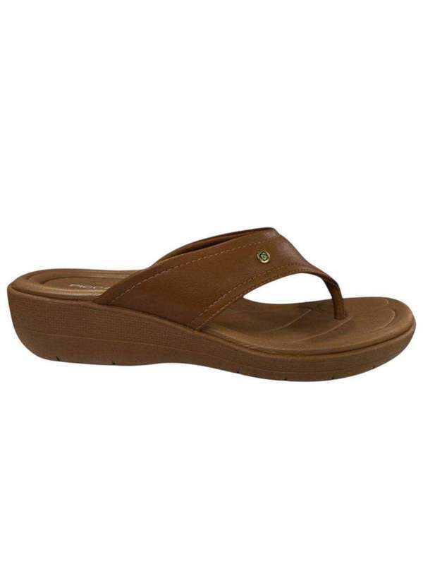 Piccadilly - Chinelo Piccadilly Fascite Anabela Médio Feminino Marrom