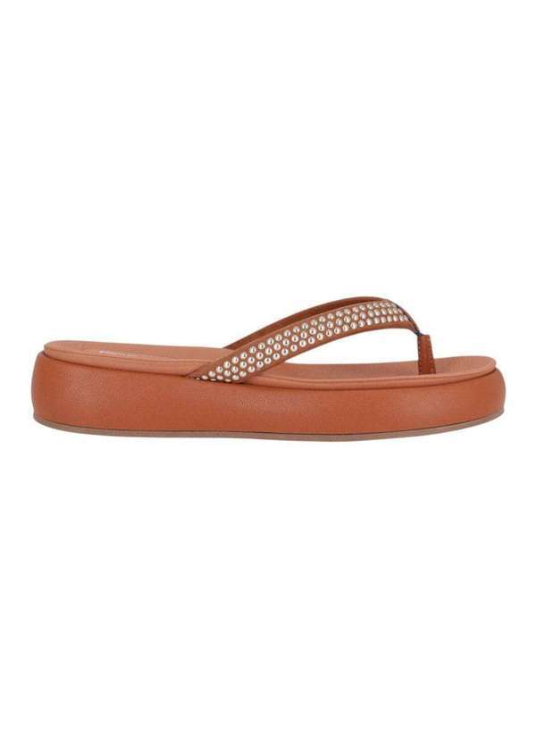 Piccadilly - Chinelo Piccadilly Sol Salto Anabela Médio Feminino Marrom