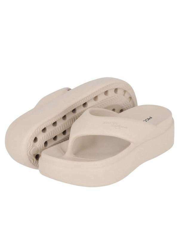 Piccadilly - Chinelo Plataforma Piccadilly Marshmallow Feminino Bege 2
