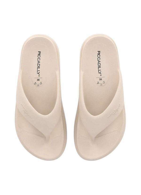 Piccadilly - Chinelo Plataforma Piccadilly Marshmallow Feminino Bege 3