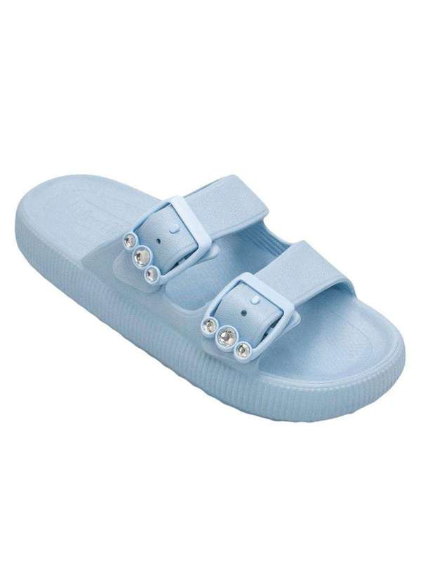 Chinelo Usaflex Plataforma Poofy Feminino Azul Esporte Legal