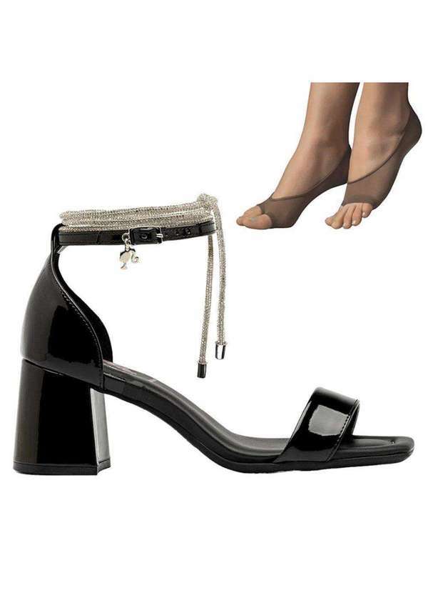Piccadilly - Kit Sandália Piccadilly Barbie Feminina e 2 pares de Meias Preto