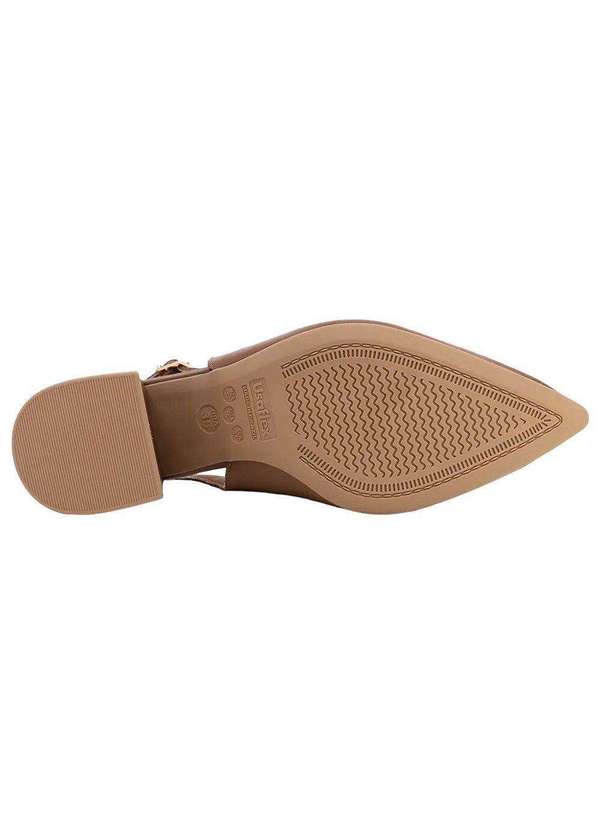 Usaflex - Kit Sandália Slingback Usaflex Salto Bloco Feminina e Meias Marrom 3