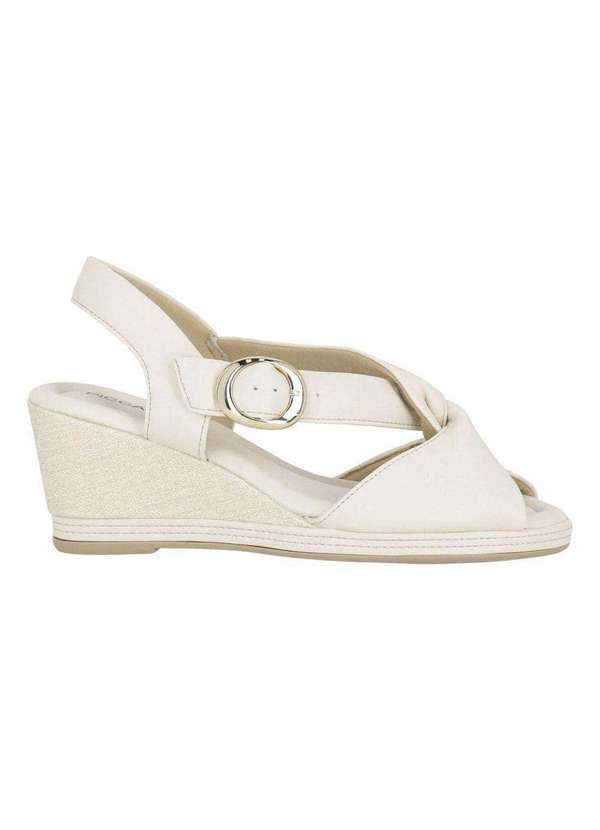 Piccadilly - Sandália Piccadilly Alice Salto Anabela Alto Feminina Branco
