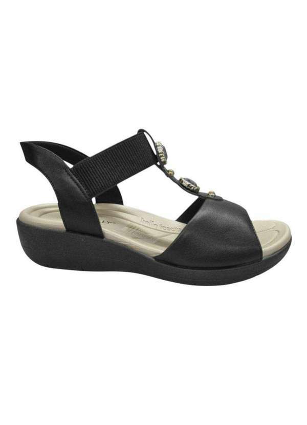 Piccadilly - Sandália Piccadilly Camila Salto Anabela Feminino Preto
