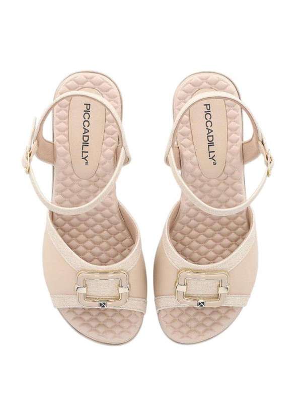 Piccadilly - Sandália Piccadilly Cecilia Salto Anabela Feminino Bege 3