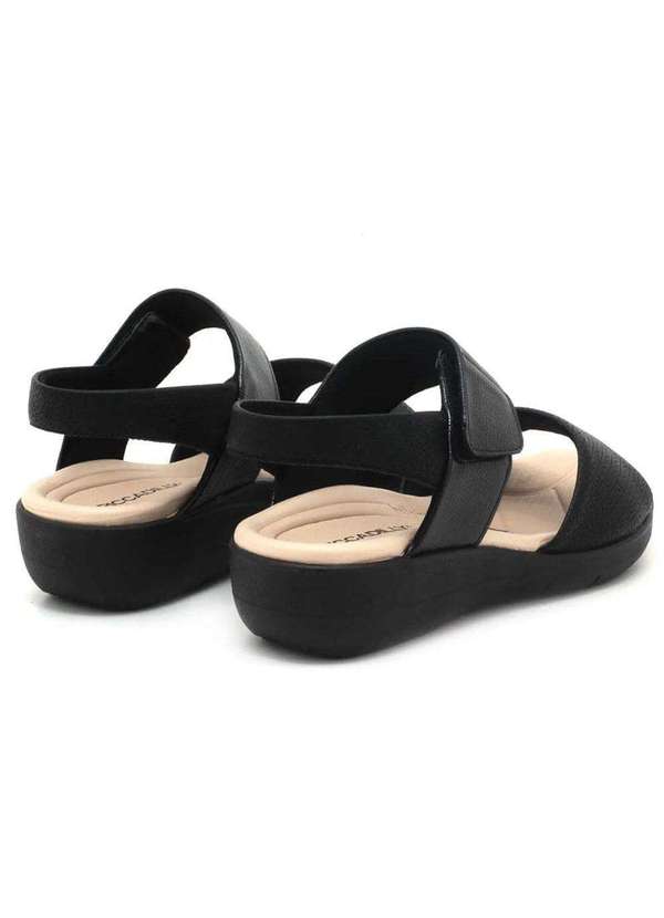Piccadilly - Sandália Piccadilly Fascite Anabela Médio Feminina Preto 3
