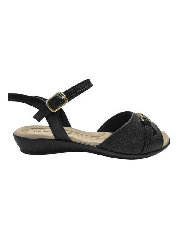 Piccadilly - Sandália Piccadilly Rasteira Camila Feminina Preto