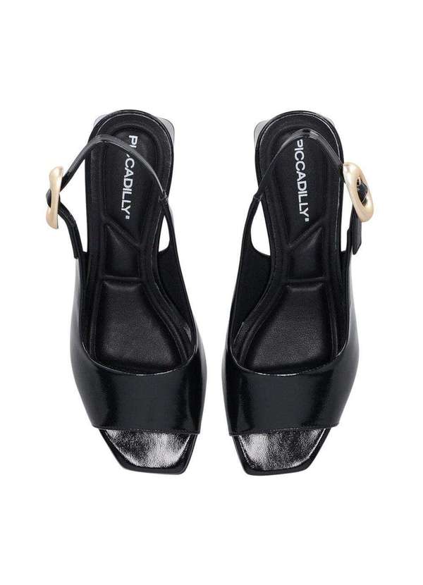 Piccadilly - Sandália Piccadilly Slingback Renee Salto Médio Feminina Preto 4