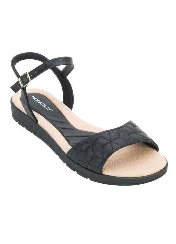 Piccadilly - Sandália Rasteira Piccadilly Rejane Feminina Preto