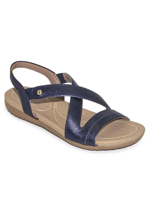 Usaflex - Sandália Rasteira Usaflex Couro Feminina - Azul