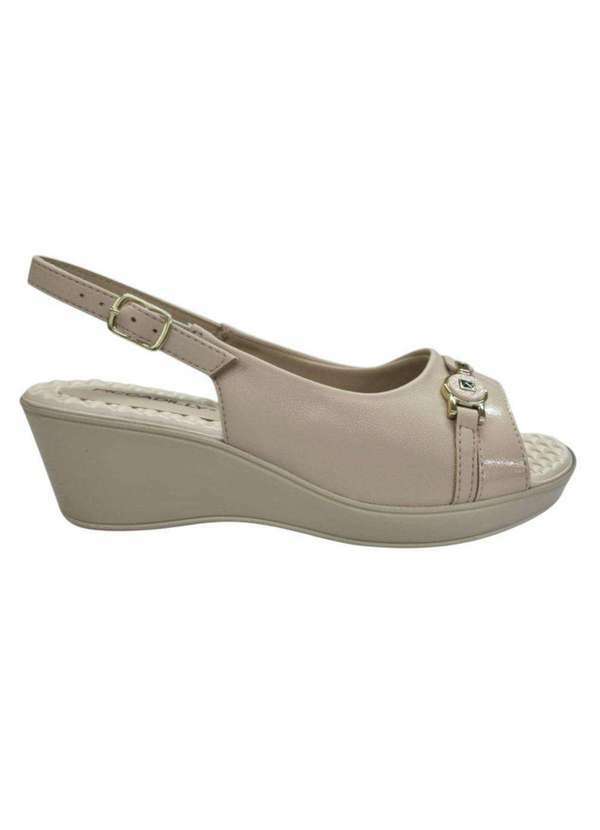 Piccadilly - Sandália Slingback Piccadilly Cecilia Salto Anabela Feminino Nude