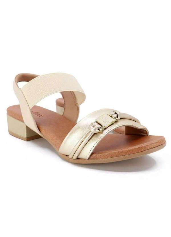 Usaflex - Sandália Usaflex Elástico Feminina Dourado 2