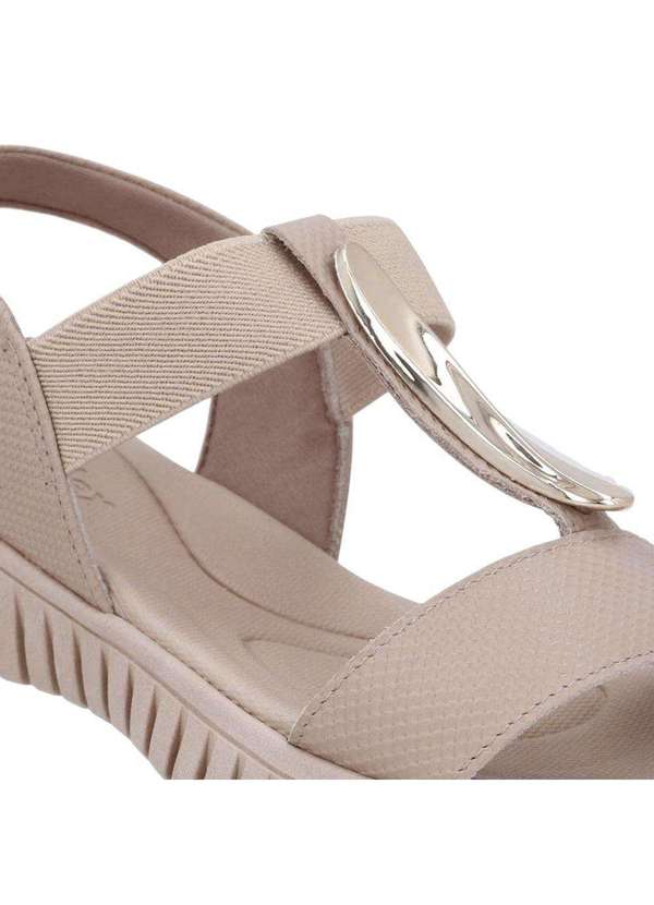 Usaflex - Sandália Usaflex Enfeite Dourado Feminina Nude 5