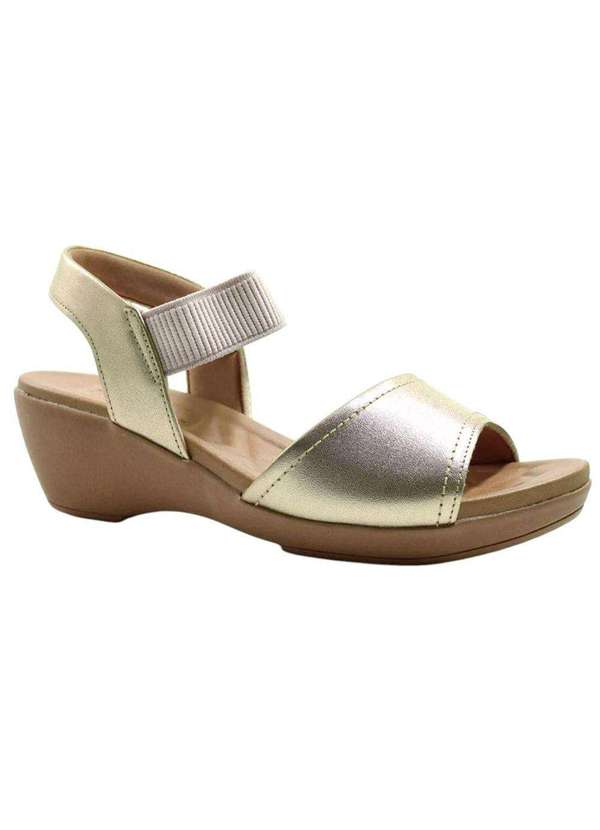 Usaflex - Sandália Usaflex Plataforma Feminina Dourado