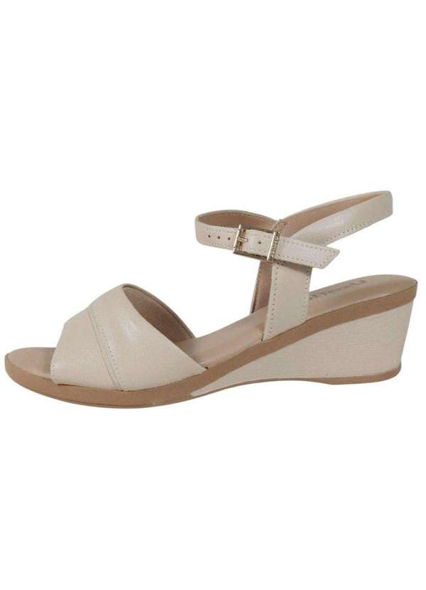 Usaflex - Sandália Usaflex Plataforma Feminina Bege 2