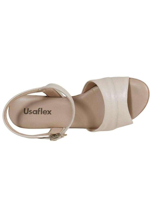 Usaflex - Sandália Usaflex Plataforma Feminina Bege 3