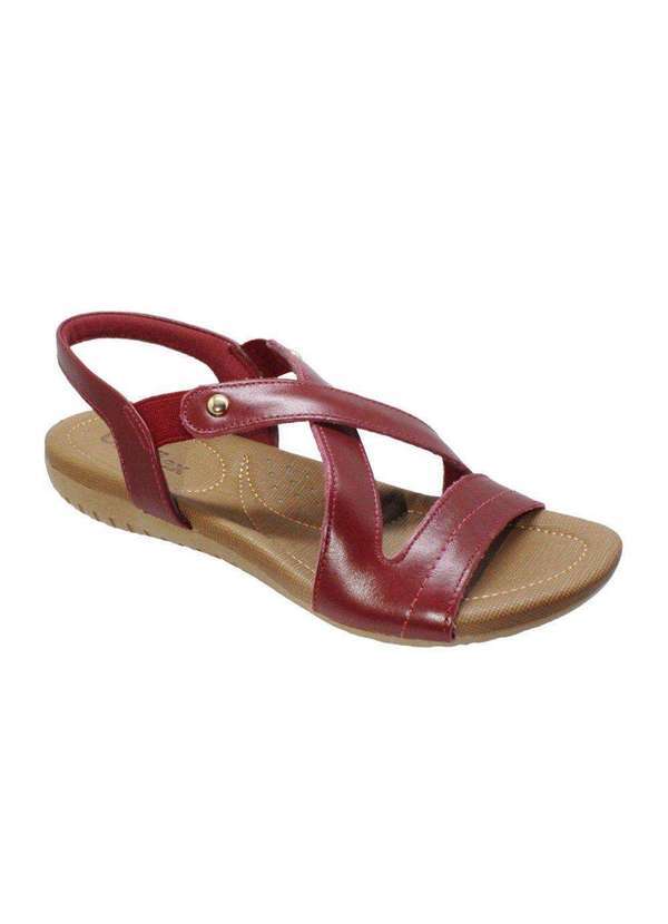Usaflex - Sandália Usaflex Rasteira Feminina - Vermelho