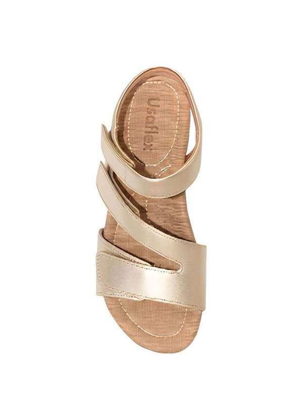 Usaflex - Sandália Usaflex Rasteira Feminina Dourado 3