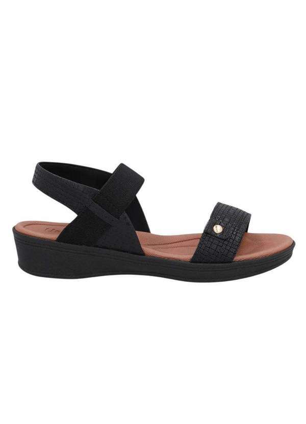 Usaflex - Sandália Usaflex Salto Baixo Elástico Feminina Preto