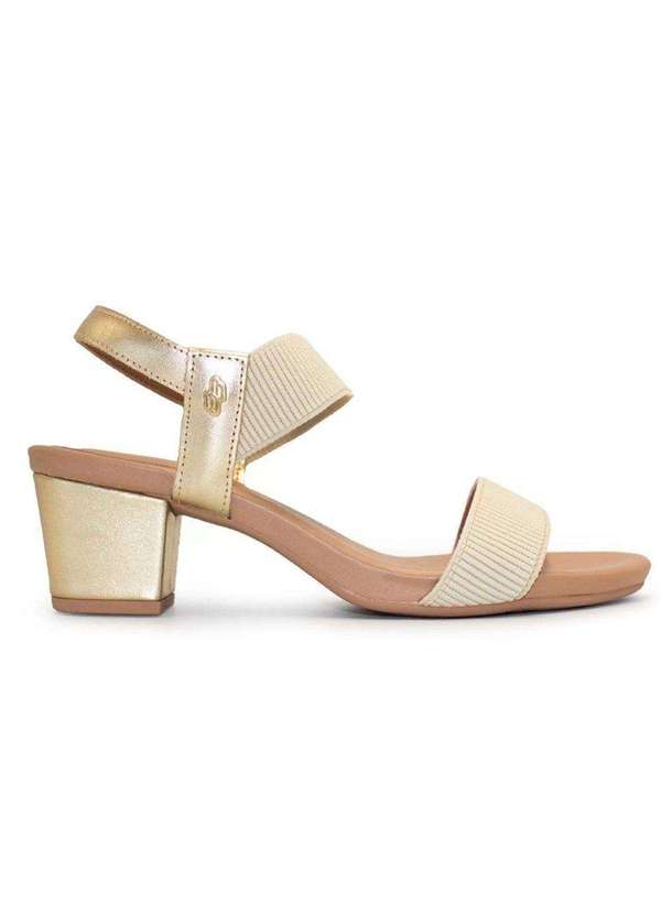 Usaflex - Sandália Usaflex Salto Bloco Feminina - Bege 4