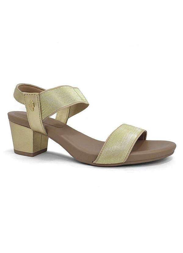 Usaflex - Sandália Usaflex Salto Bloco Feminina - Dourado